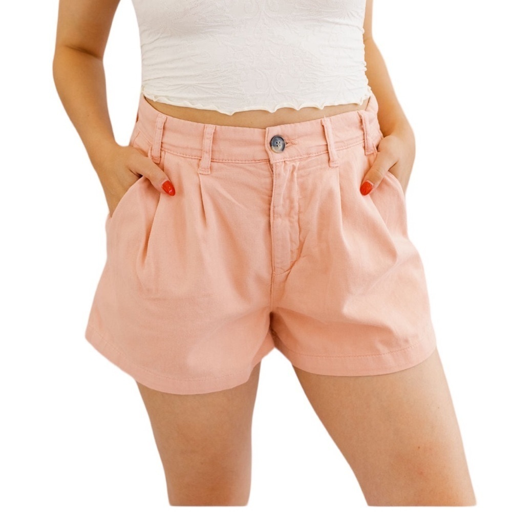 NWOT Free People Billie Chino High Rise Shorts In Pink